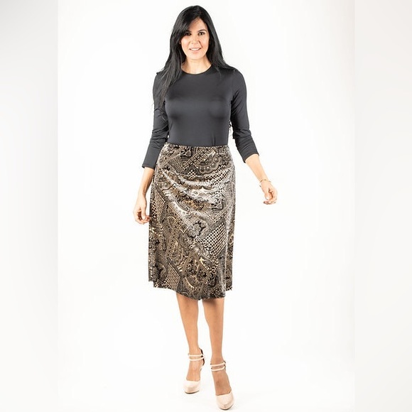 DEVORAH'S SECRET Modest Skirt Velvet Mixed Print - Picture 4 of 4